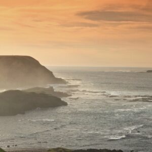 Sunset over the Nobbies rock at Phillip Island